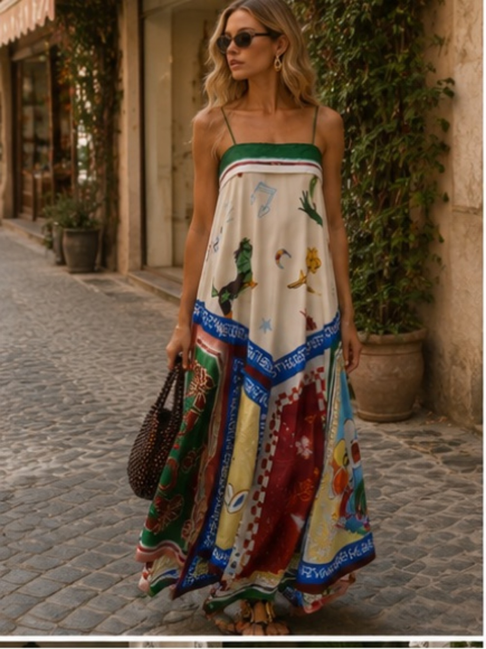 Alémais x MLAK Tangible Love printed silk midi dress
